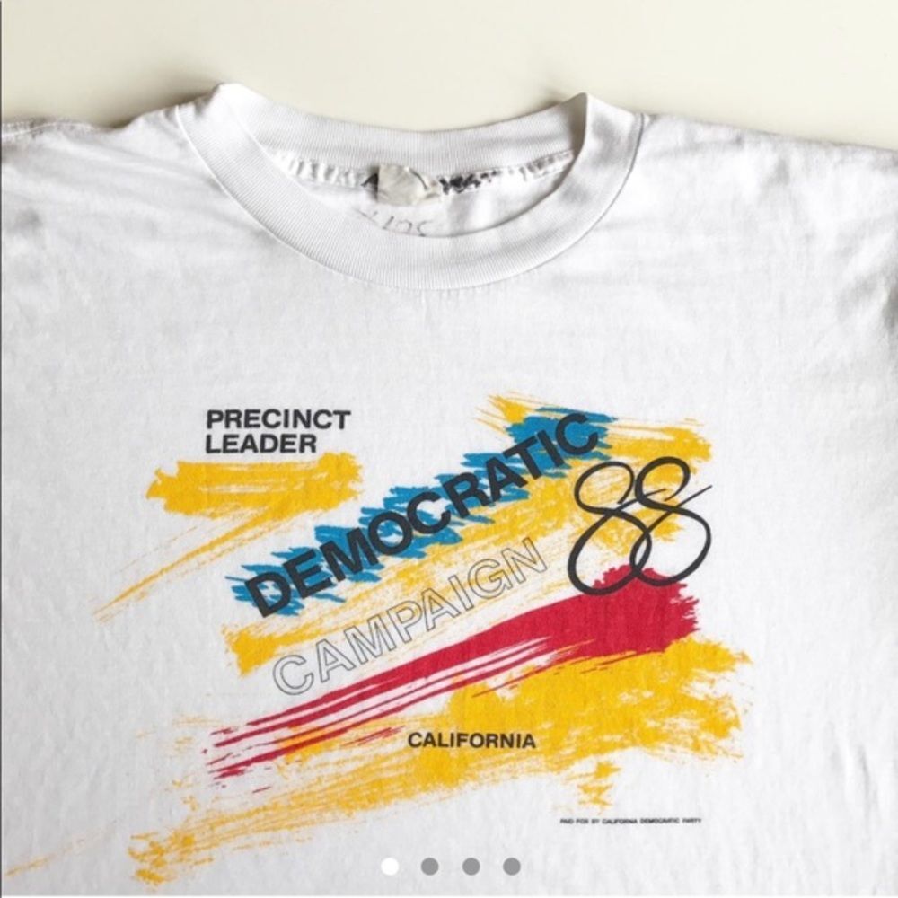 1988 Vintage California Democrat Party single stitch shirt Mens small medium
